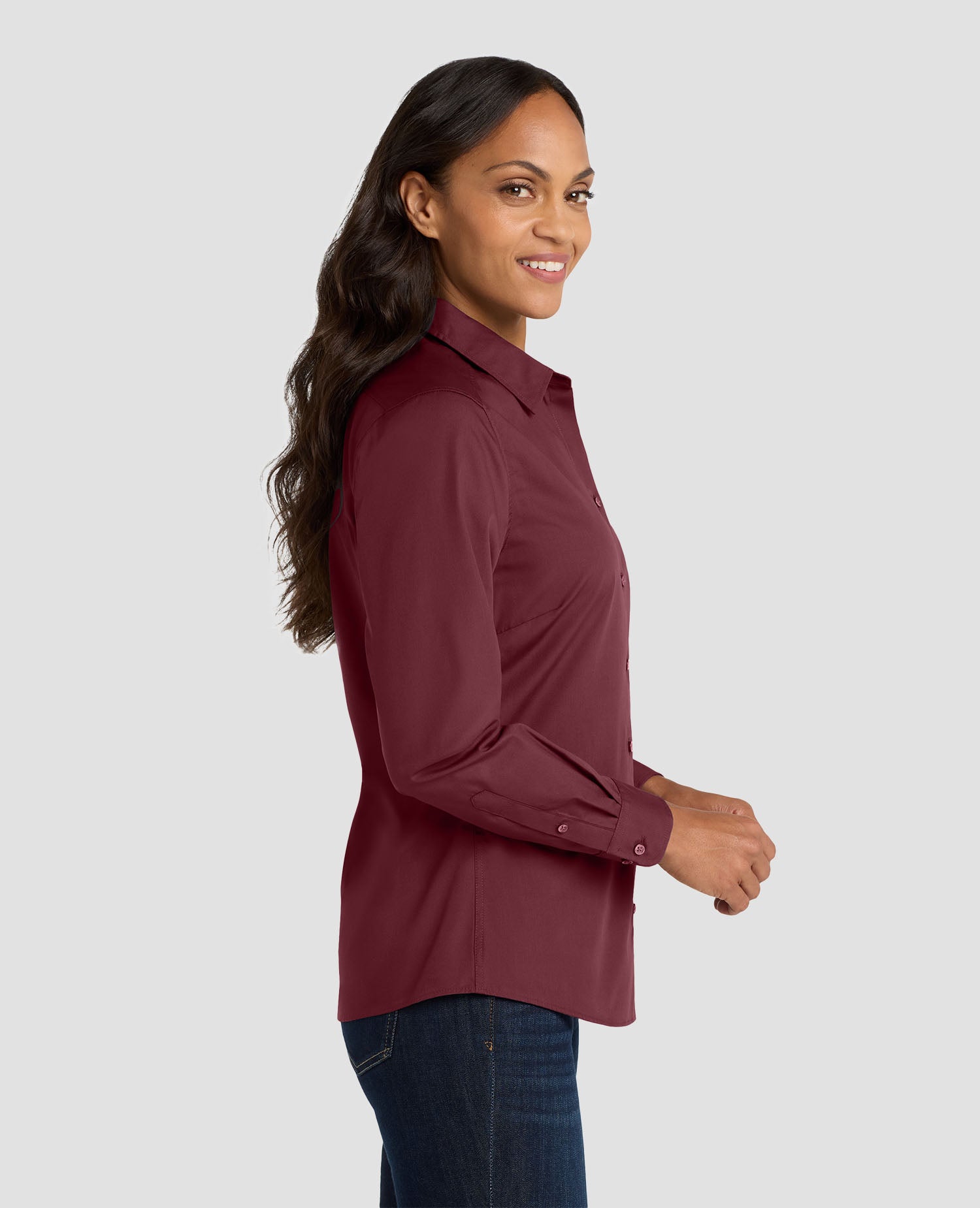 Port Authority Women's Long Sleeve Carefree Poplin Shirt - LW100