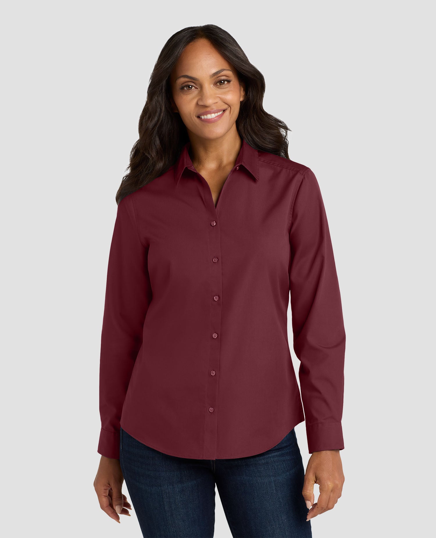 Port Authority Women's Long Sleeve Carefree Poplin Shirt - LW100